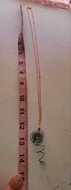 Handmade Sprial Flower Holding Pendant On Rose Gold Chain